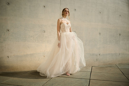 Aurynnesse wedding dress by Lina Becker Germany, Sweetheart, strapless neckline